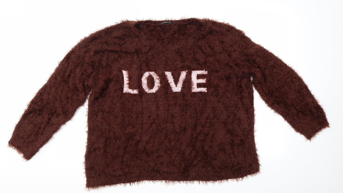 Stradivarius Womens Brown   Pullover Jumper Size L