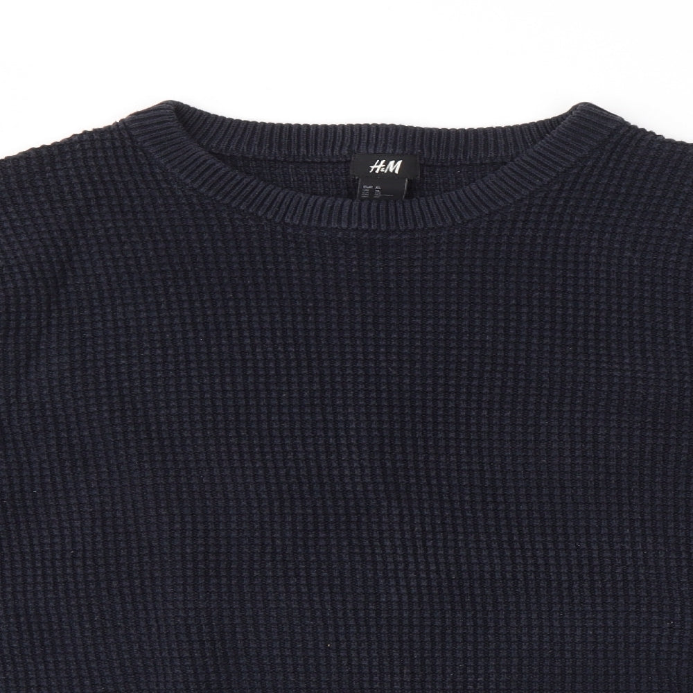 H&M Mens Blue   Pullover Jumper Size XL