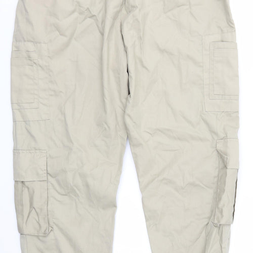PRETTYLITTLETHING Womens Beige   Cargo Trousers Size 16 L28 in