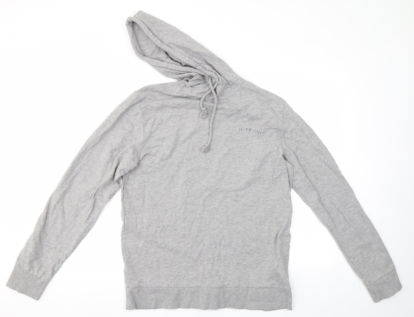 JACK & JONES Mens Grey   Pullover Hoodie Size L