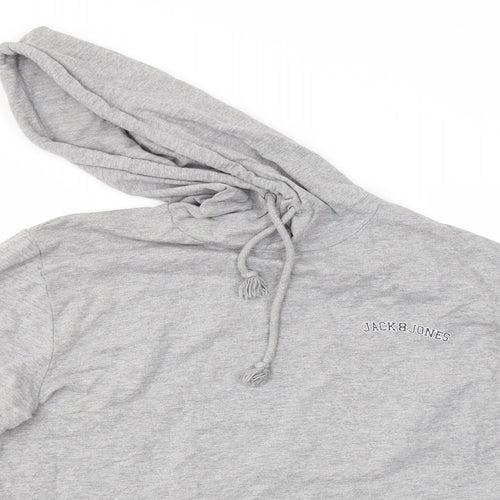JACK & JONES Mens Grey   Pullover Hoodie Size L