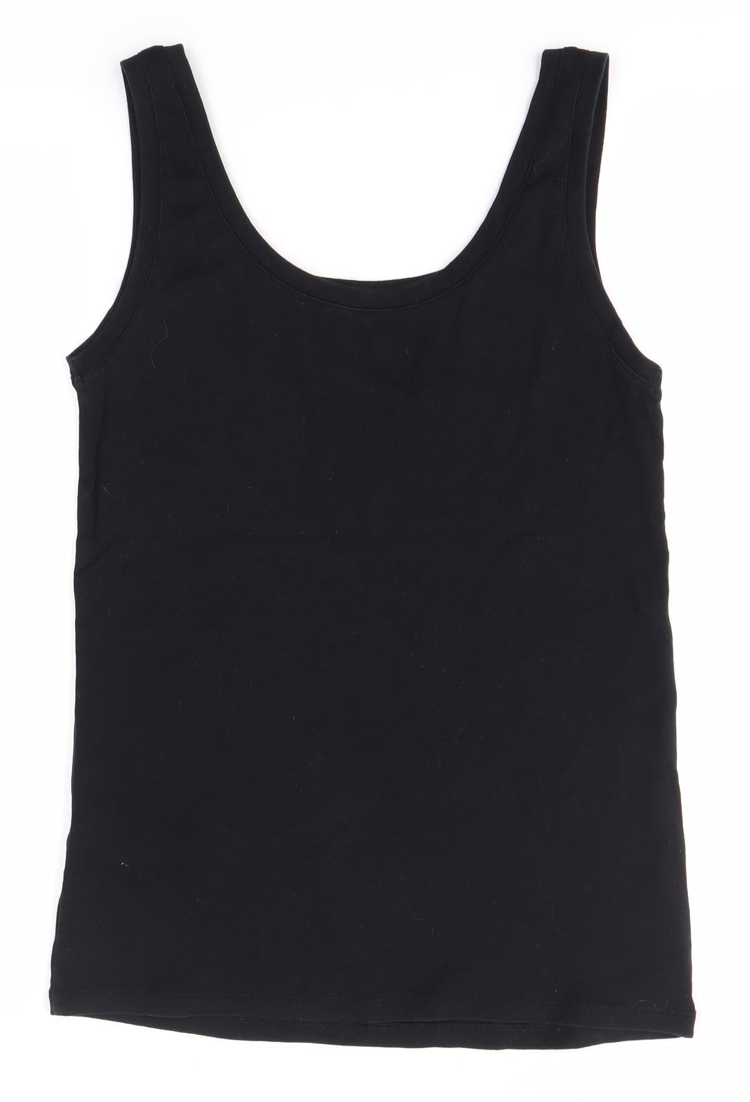 M&S Womens Black   Basic Tank Size 12