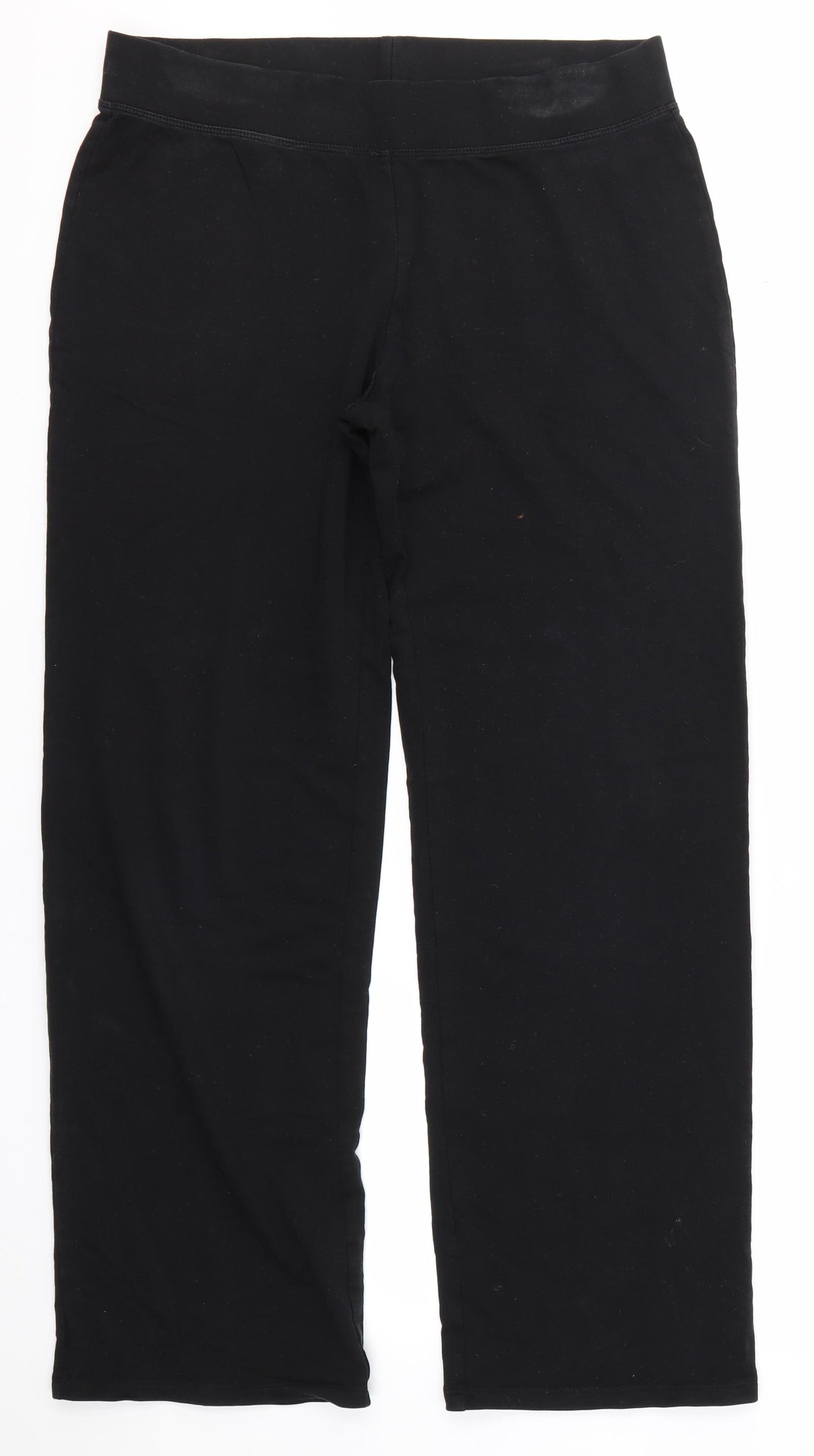 M&S Womens Black   Jogger Trousers Size 12 L29 in