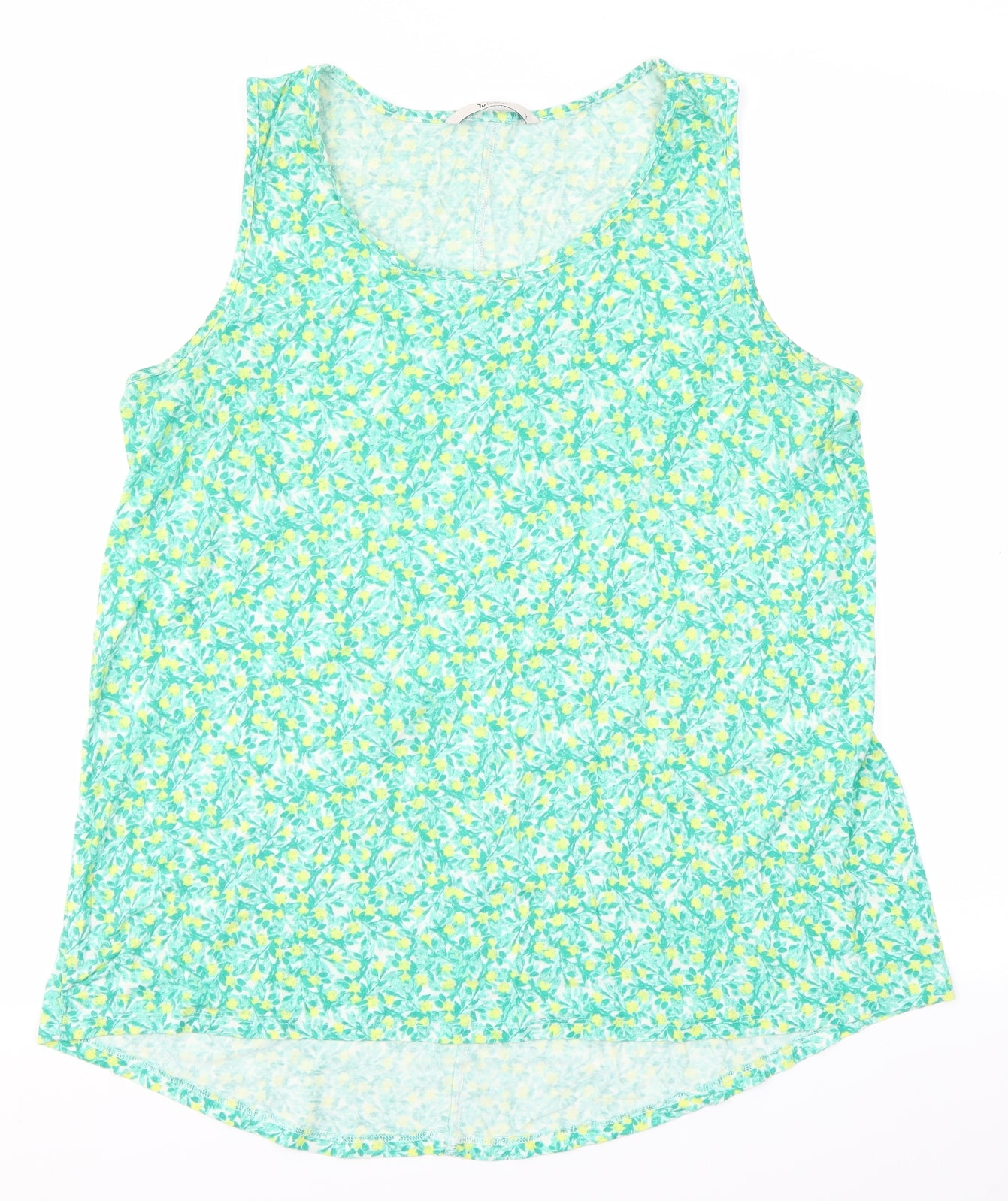 TU Womens Green Floral  Basic Blouse Size 14