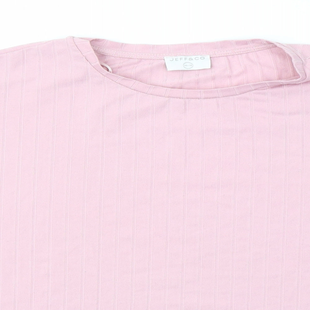 JEFF & CO Womens Pink   Basic T-Shirt Size 14