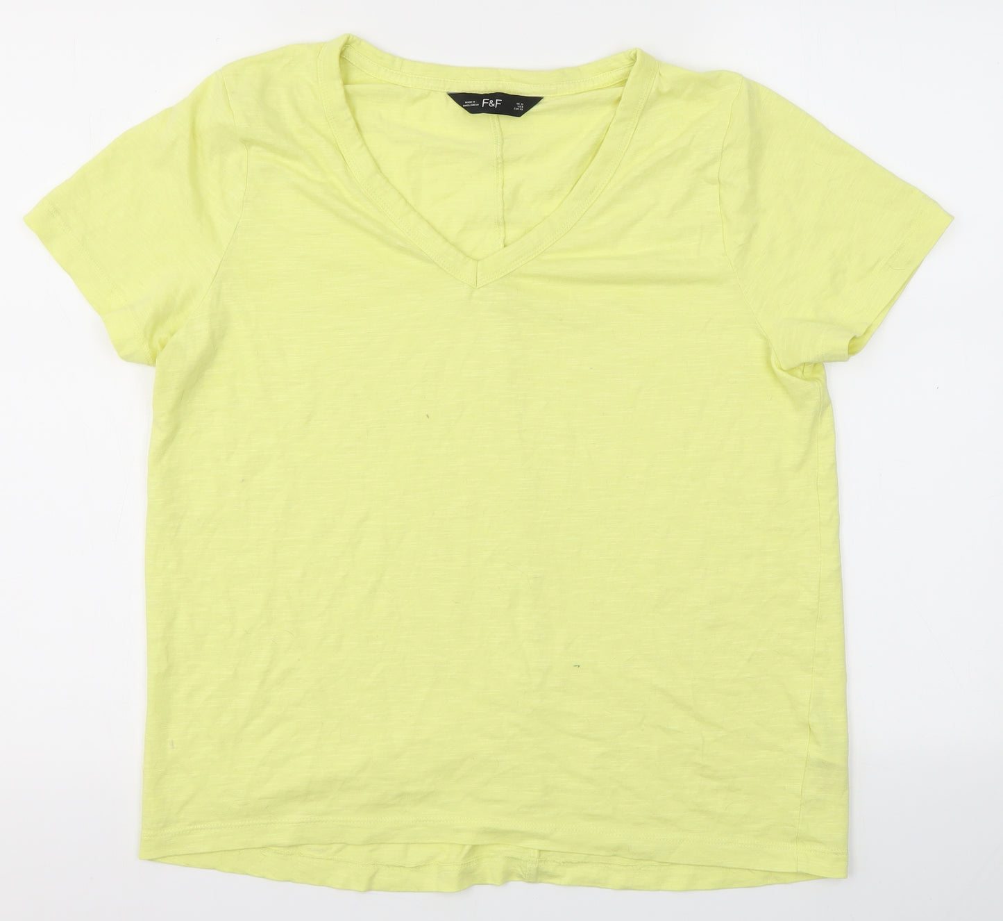 F&F Womens Yellow   Basic T-Shirt Size 12