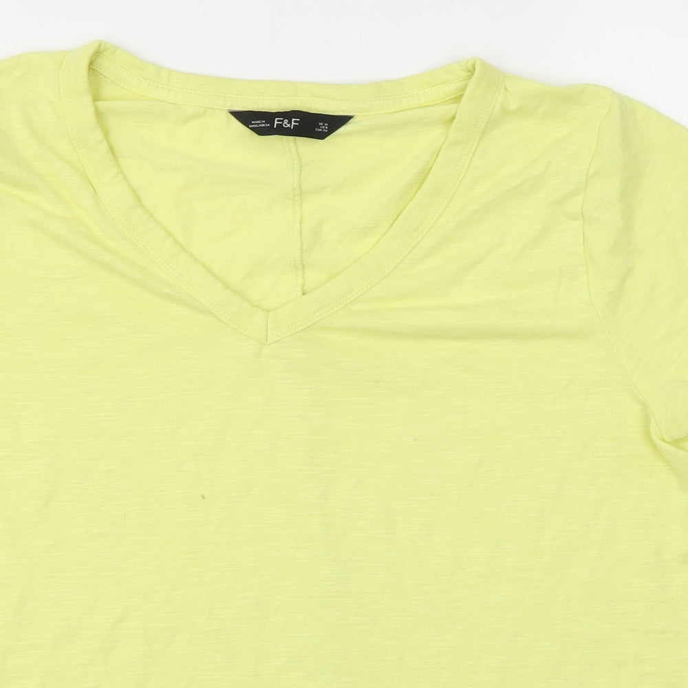F&F Womens Yellow   Basic T-Shirt Size 12