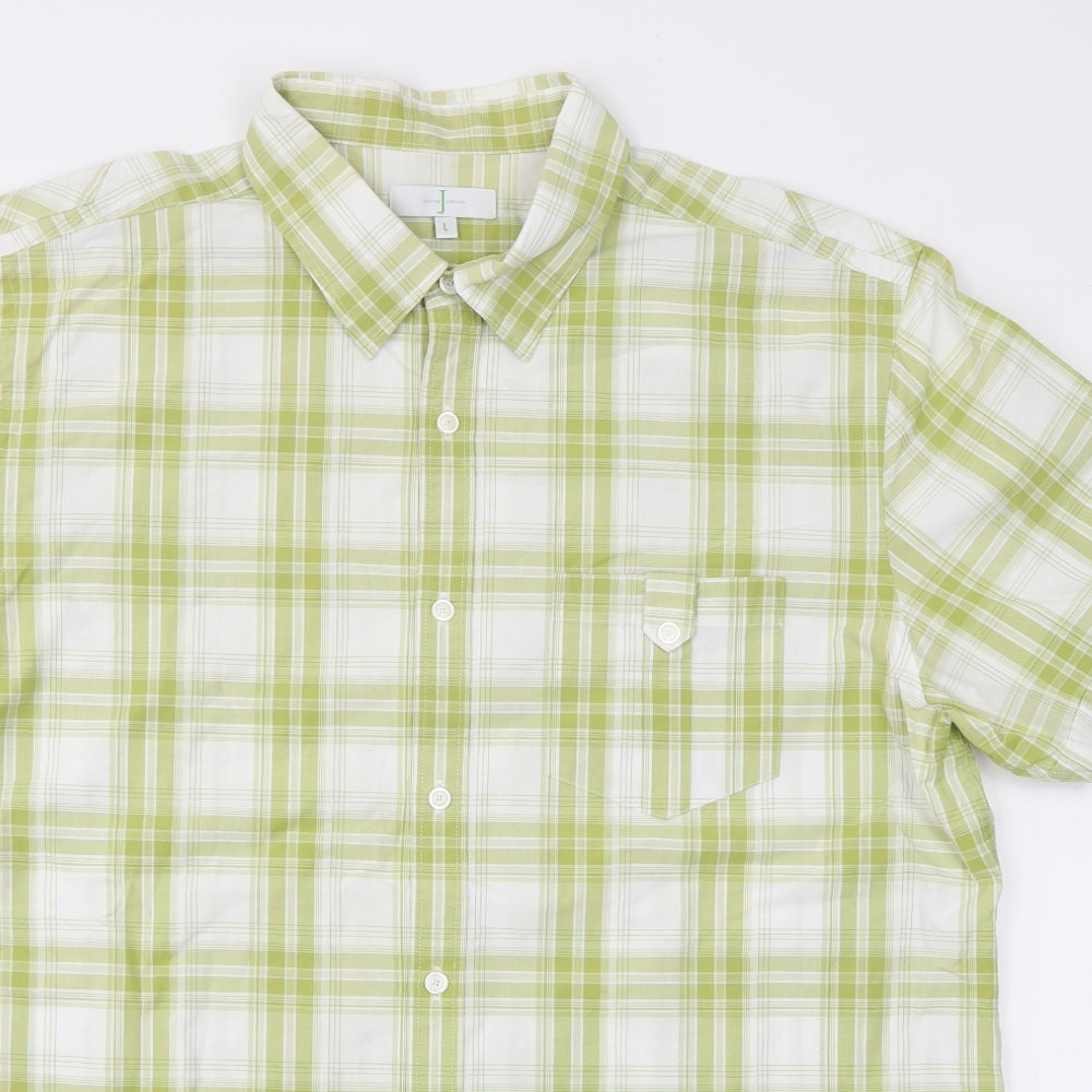 Jasper Conran Mens Green Check   Button-Up Size L