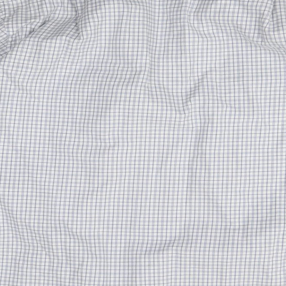 M&S Mens Blue Check   Dress Shirt Size 15