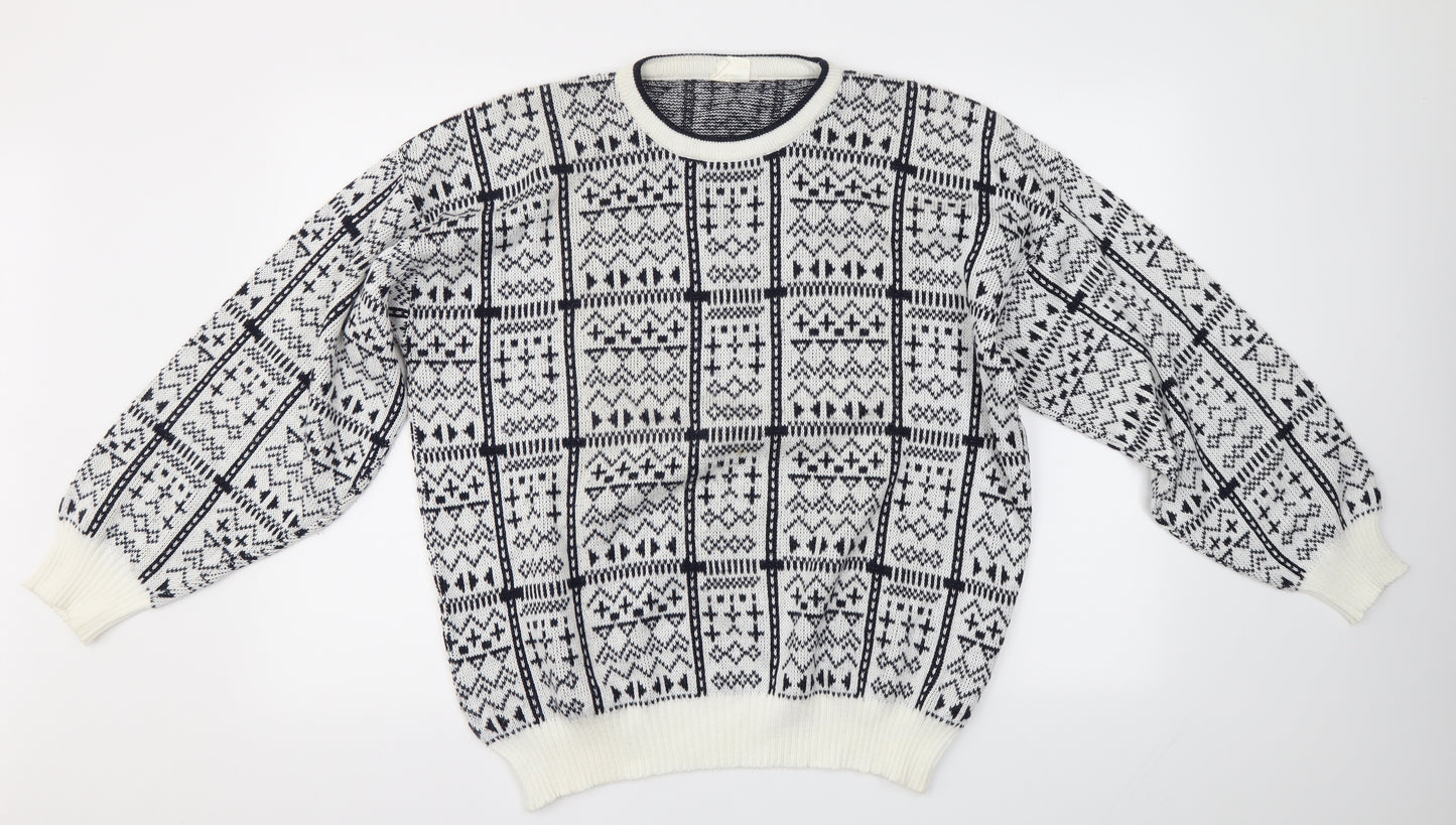 Preworn Mens Multicoloured   Pullover Jumper Size L  - Made in Great Britain