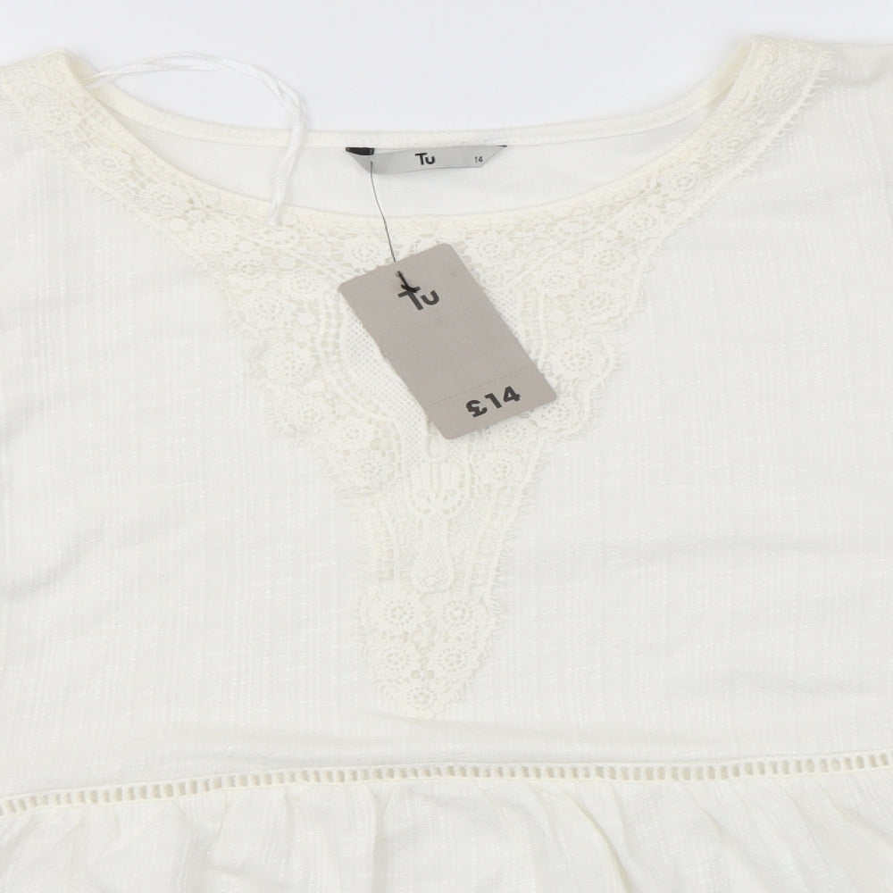 TU Womens White   Basic Blouse Size 14