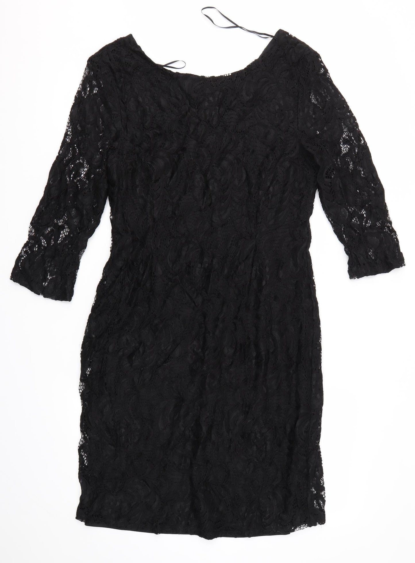Peacocks Womens Black  Lace Pencil Dress  Size 16