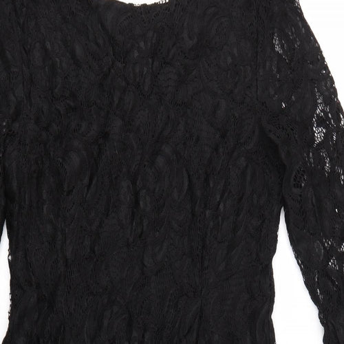 Peacocks Womens Black  Lace Pencil Dress  Size 16