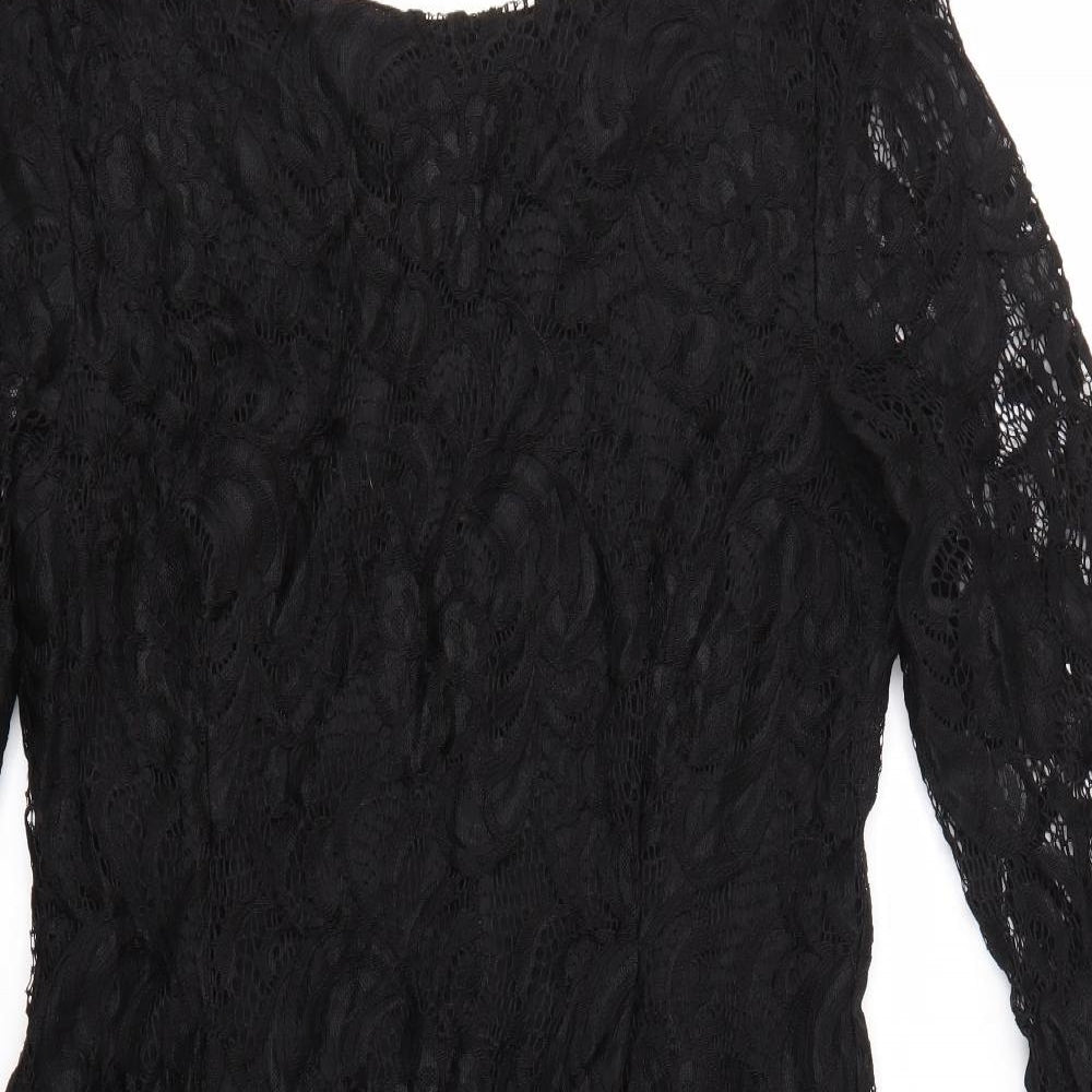 Peacocks Womens Black  Lace Pencil Dress  Size 16