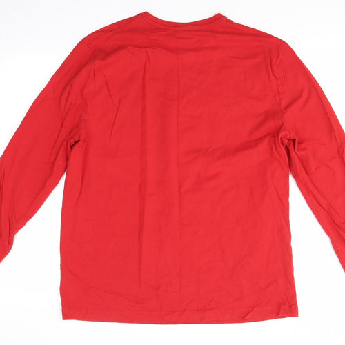 George Mens Red    T-Shirt Size L  - Christmas