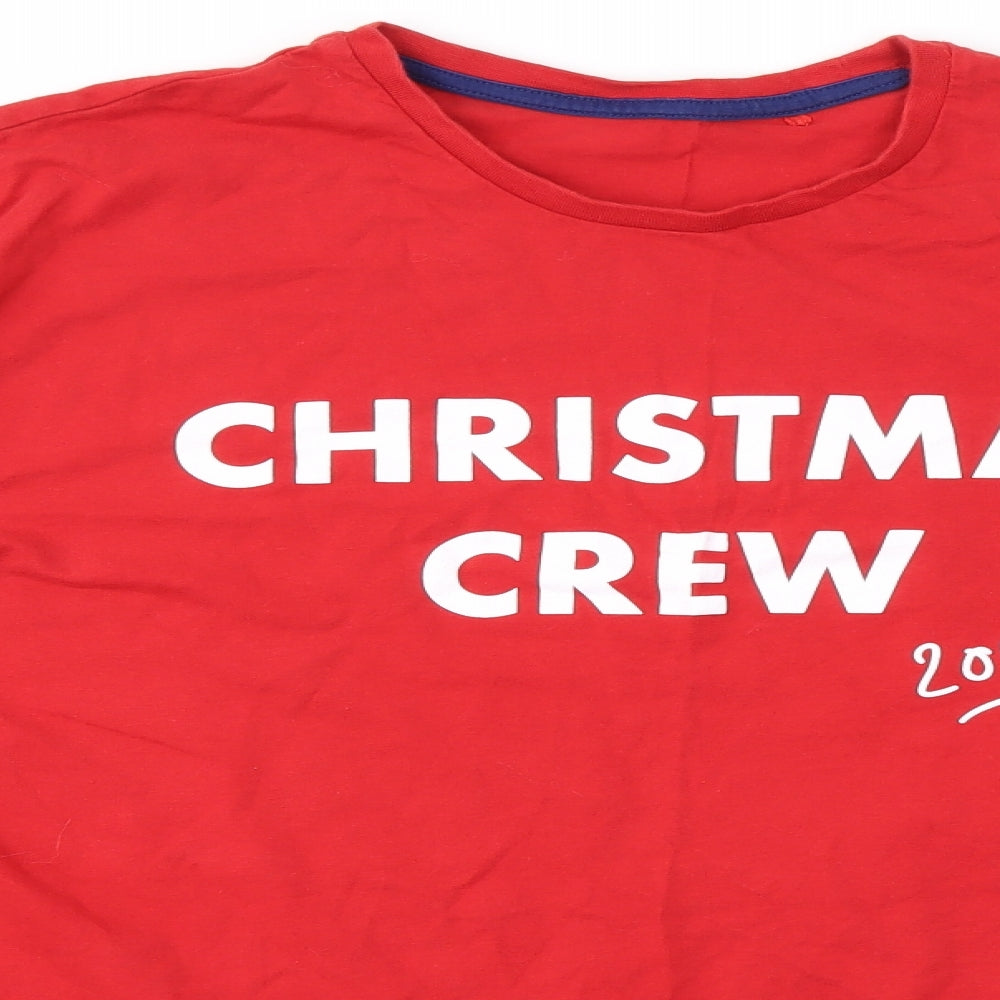 George Mens Red    T-Shirt Size L  - Christmas