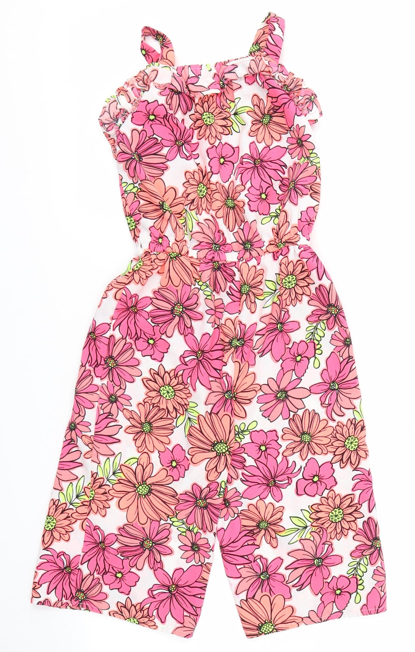 Nutmeg Girls Multicoloured Floral  Jumpsuit One-Piece Size 6-7 Years