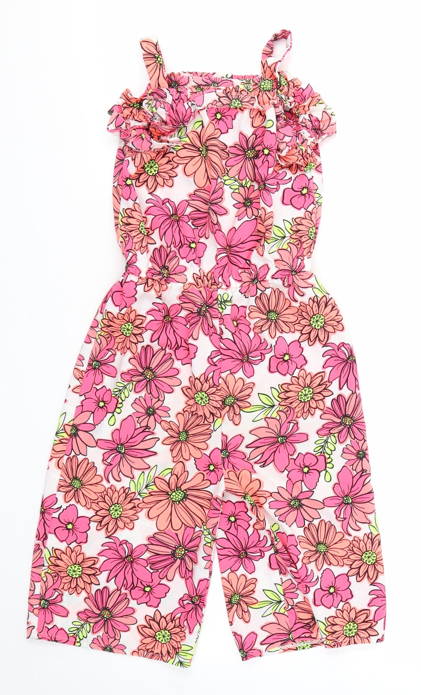 Nutmeg Girls Multicoloured Floral  Jumpsuit One-Piece Size 6-7 Years