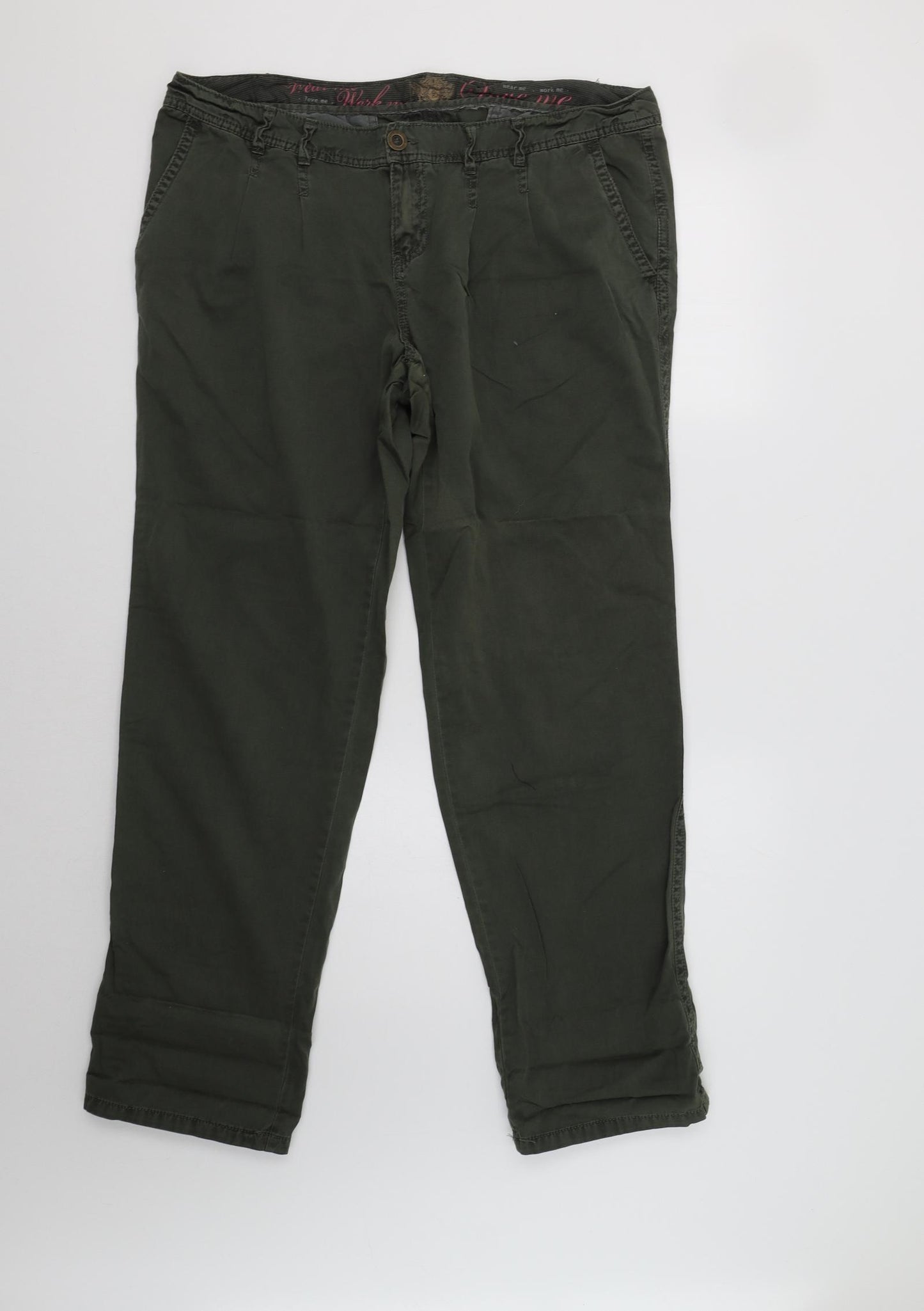 New Look Womens Green   Cargo Trousers Size 16 L31 in