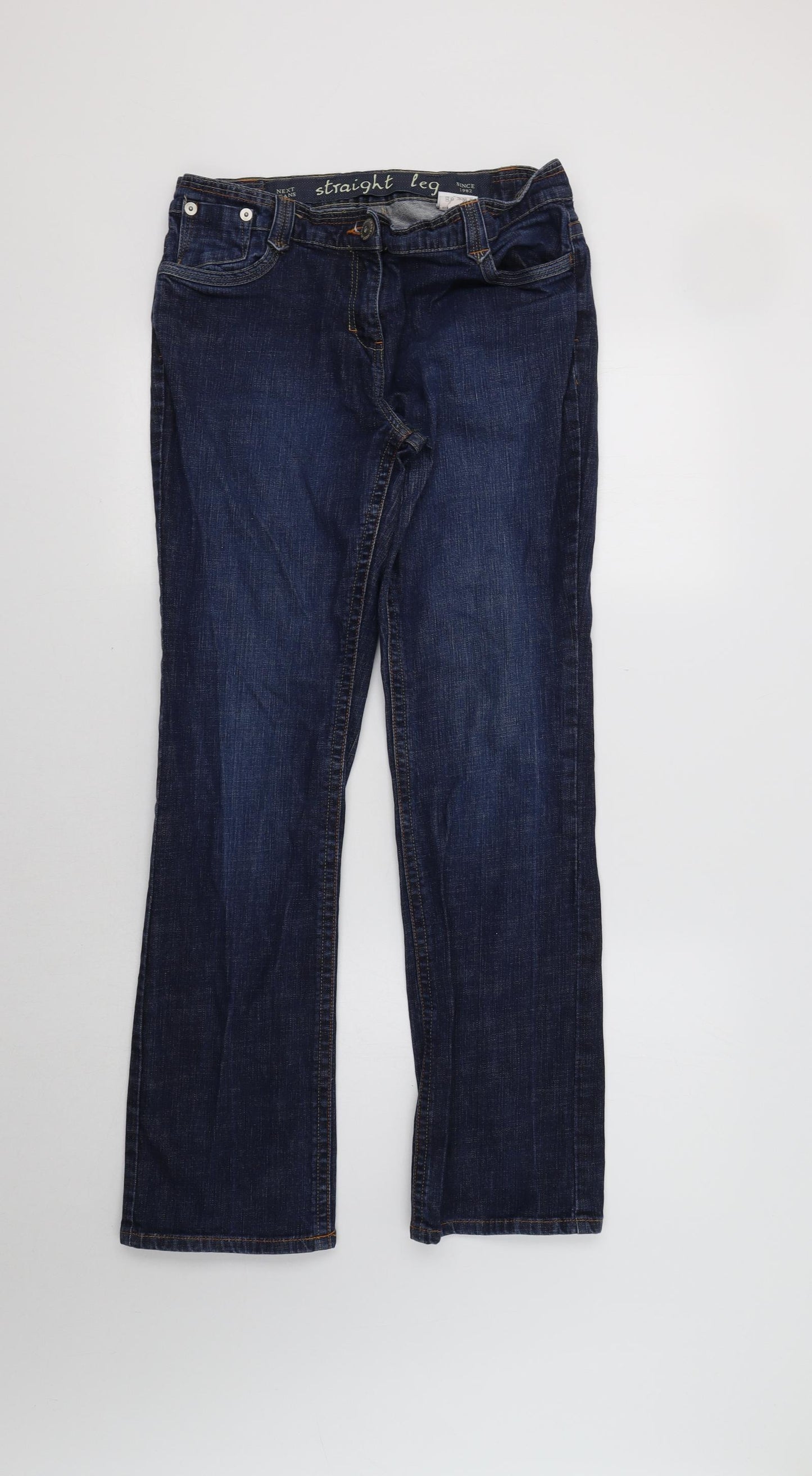 NEXT Womens Blue   Straight Jeans Size 14 L31 in - Embellished Pockets