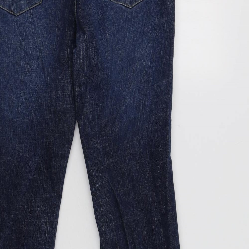 NEXT Womens Blue   Straight Jeans Size 14 L31 in - Embellished Pockets