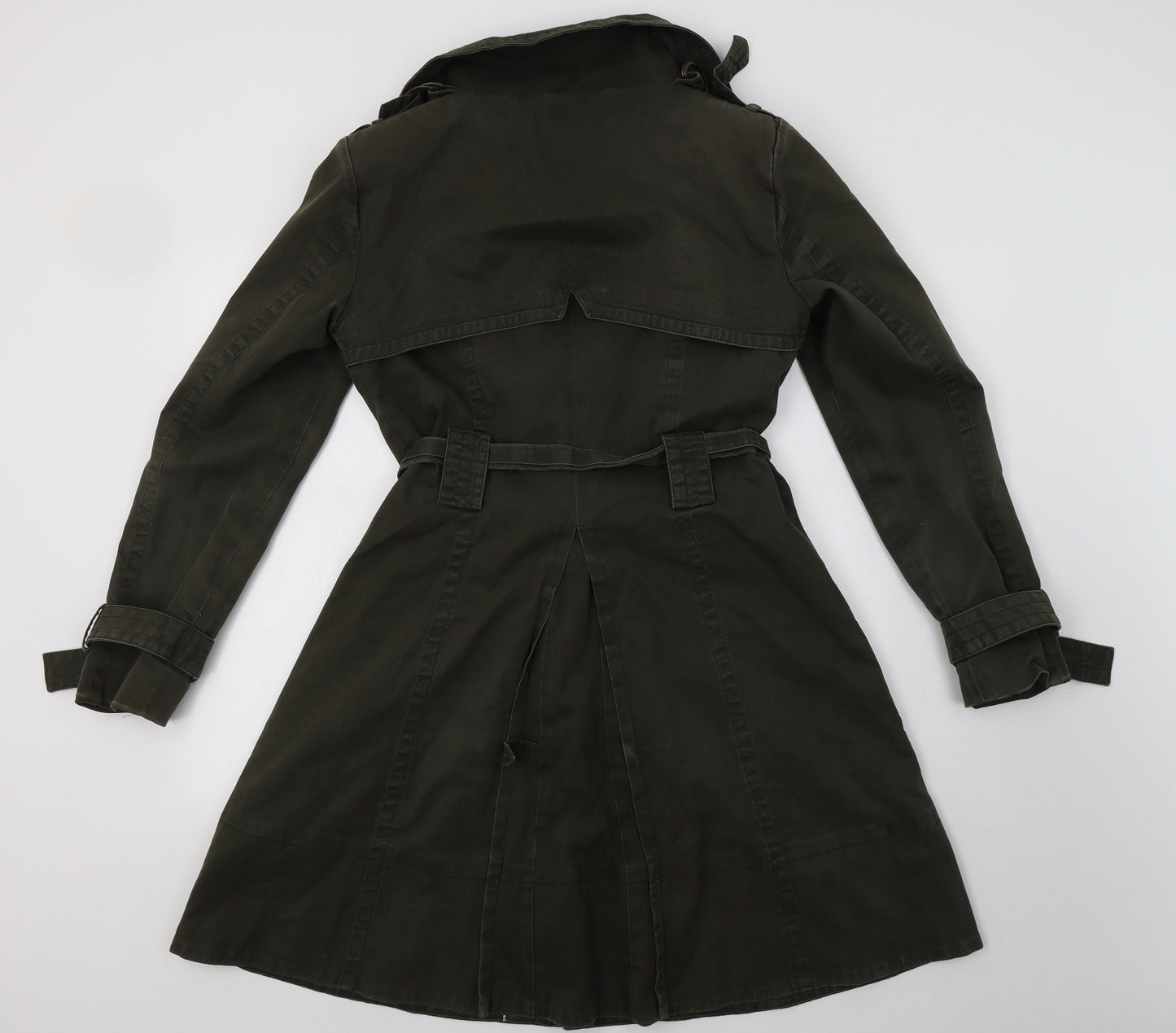 Zara Womens Green   Trench Coat Coat Size L