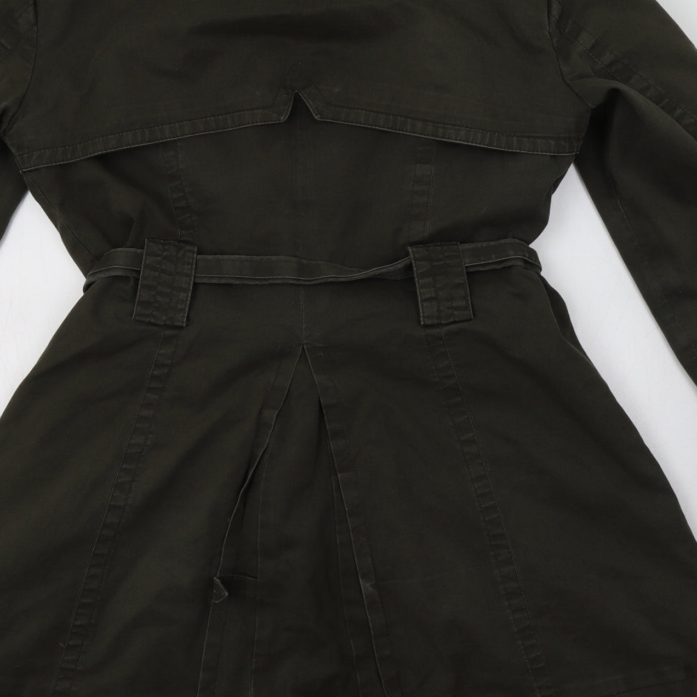 Zara Womens Green   Trench Coat Coat Size L