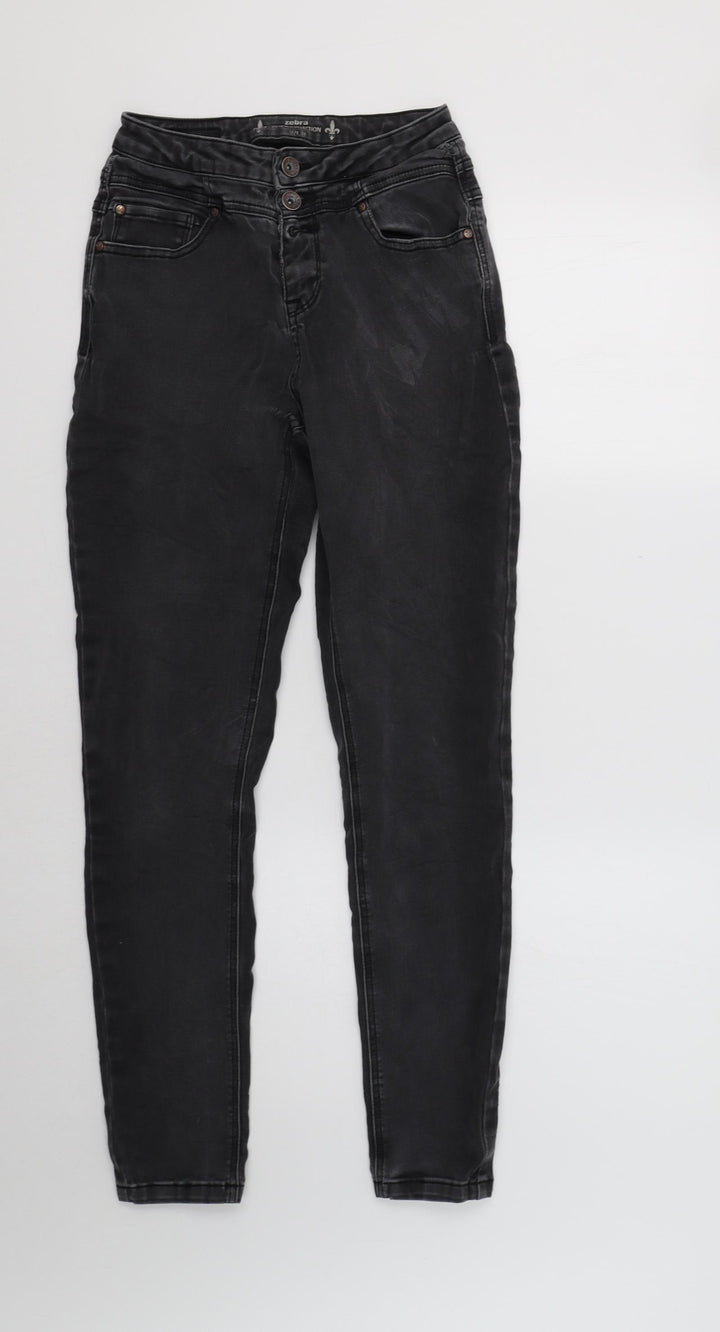 Zebra Womens Grey   Skinny Jeans Size 8 L29 in