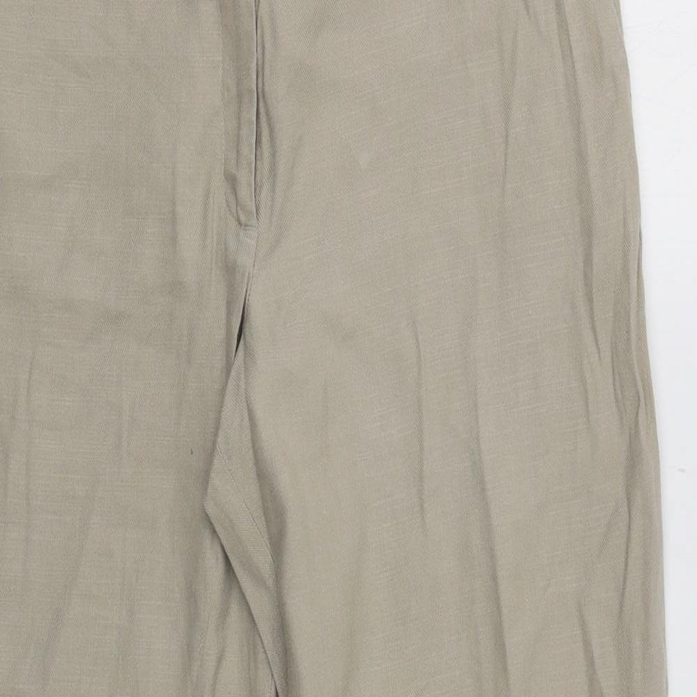 M&S Womens Beige   Cropped Trousers Size 12 L26 in