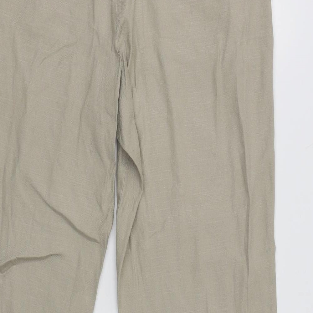 M&S Womens Beige   Cropped Trousers Size 12 L26 in