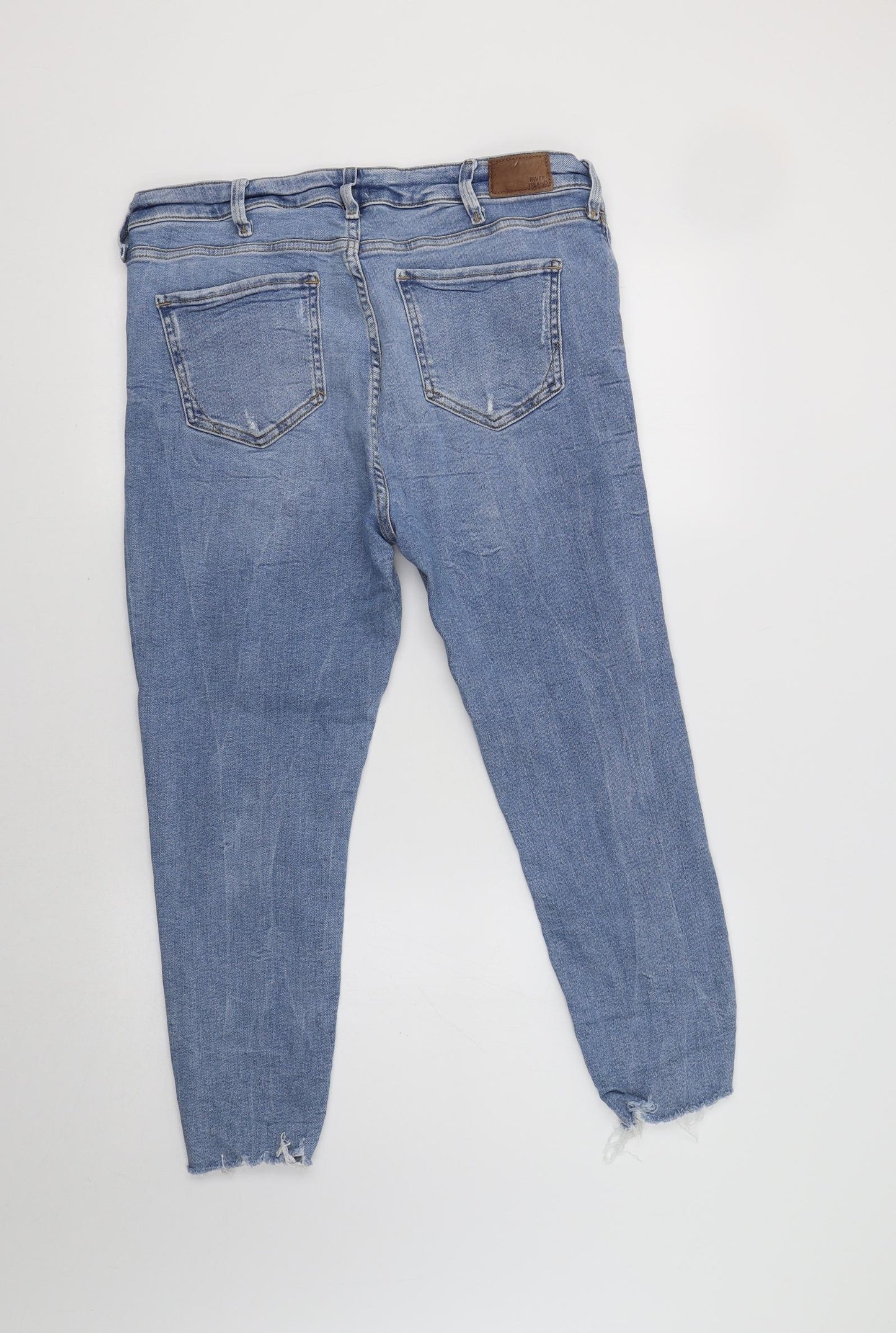 River Island Womens Blue   Cropped Jeans Size 18 L24 in