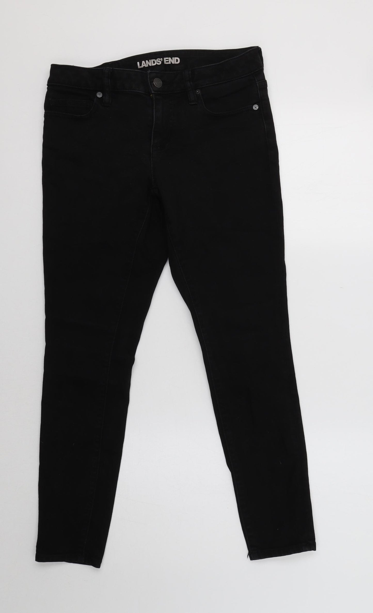 Lands' End Womens Black   Skinny Jeans Size 8 L27 in