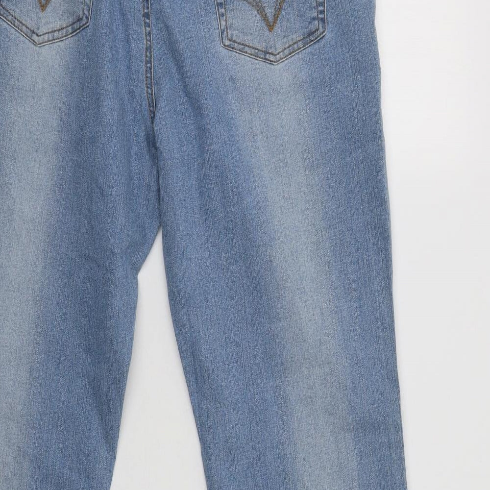Kit Kit Womens Blue Floral  Bootcut Jeans Size 14 L29 in - Butterflies