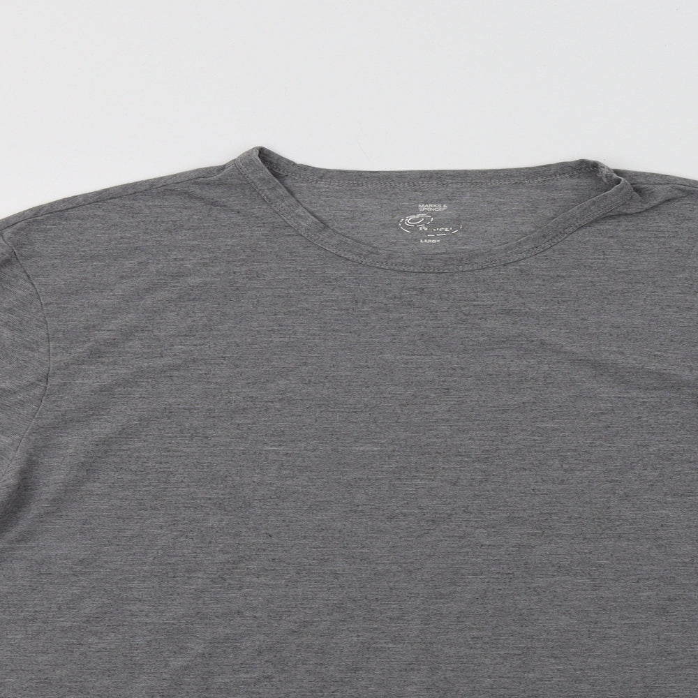 M&S Womens Grey   Basic T-Shirt Size L
