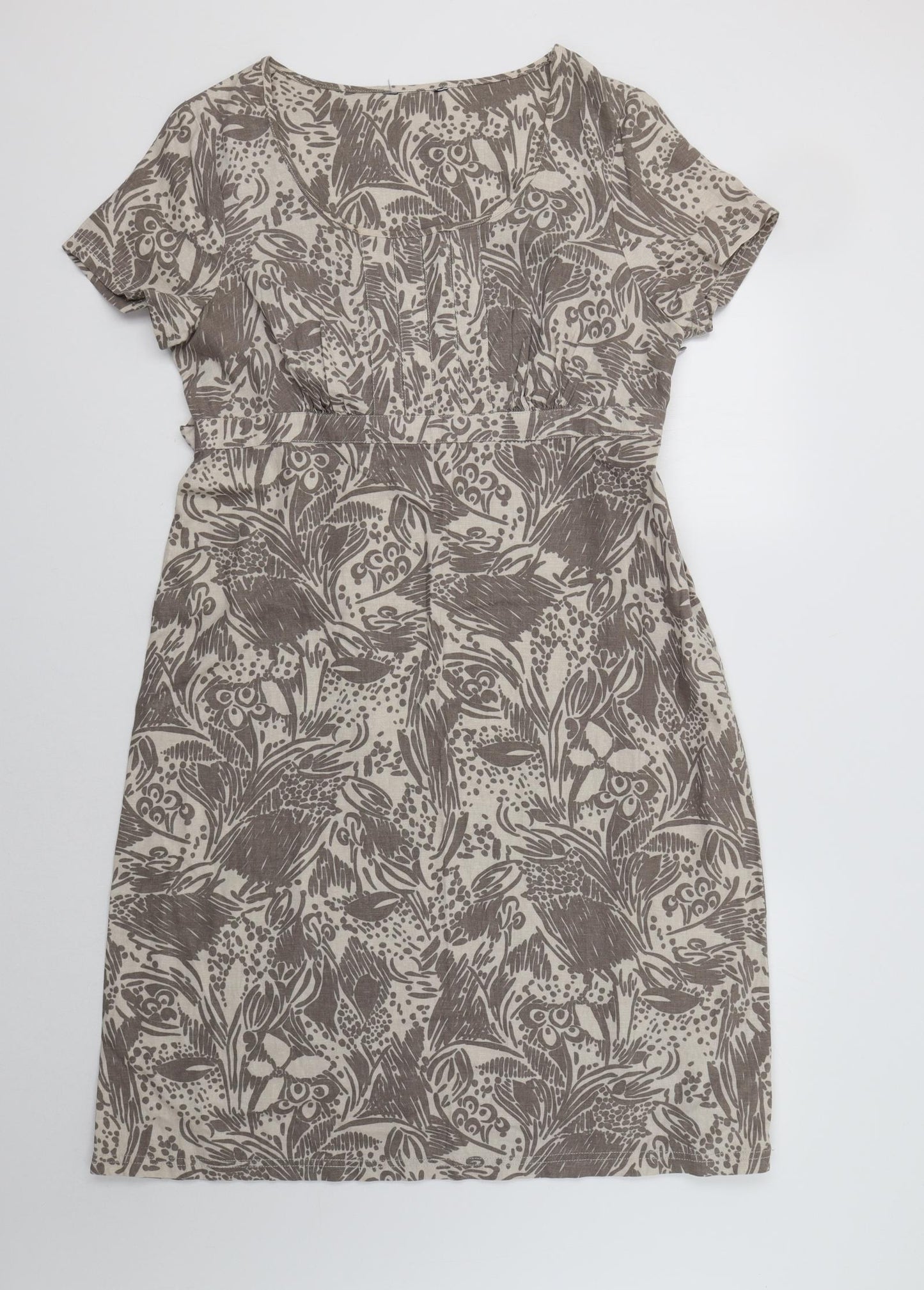 Debenhams Womens Beige Floral  A-Line  Size 16