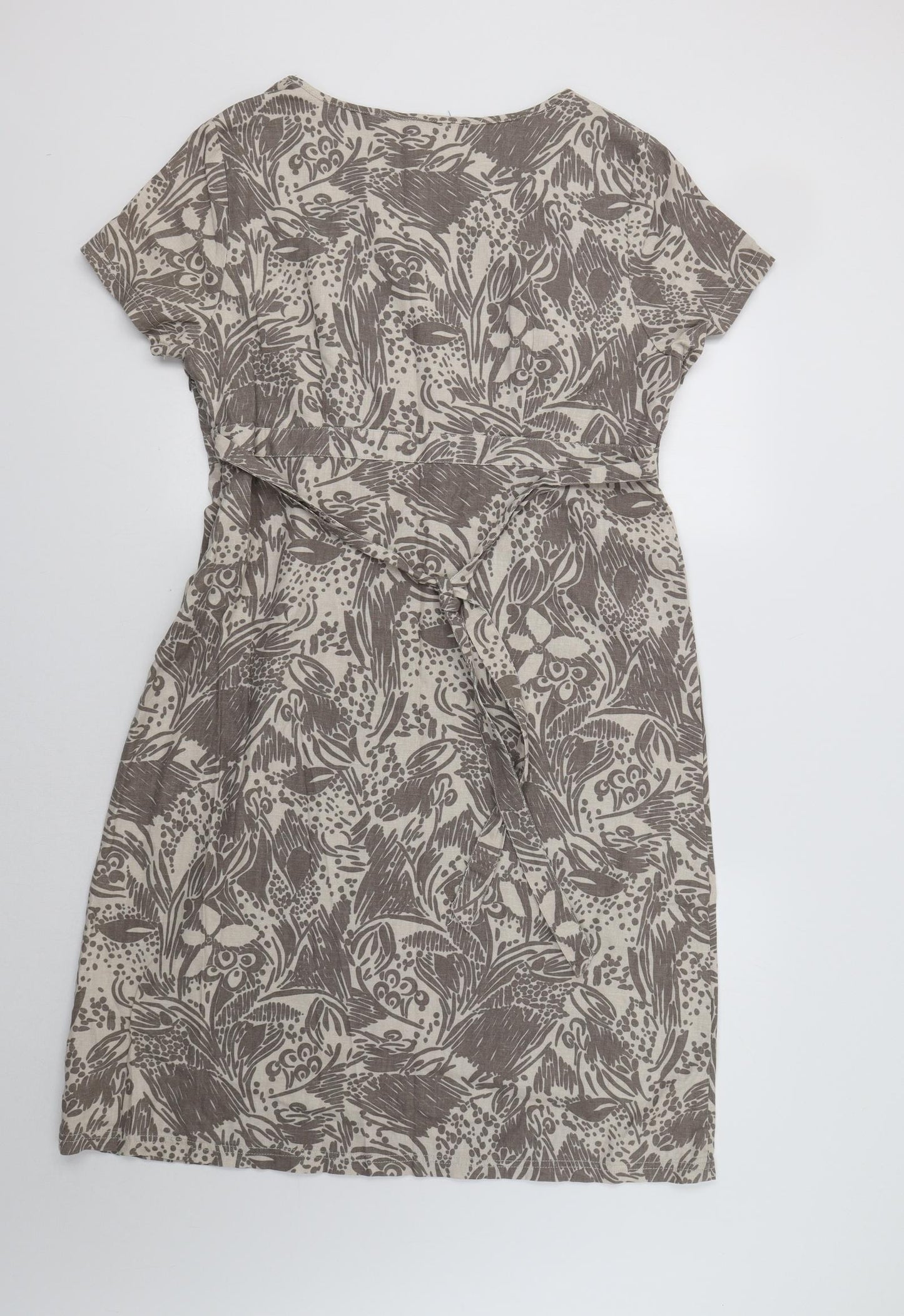 Debenhams Womens Beige Floral  A-Line  Size 16