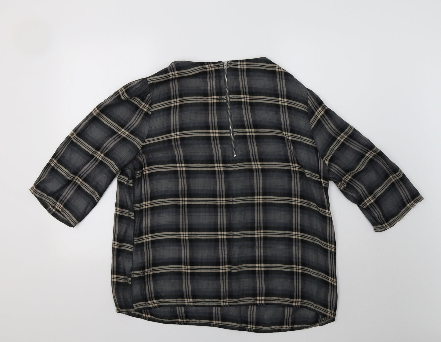 NEXT Womens Grey Check  Basic Blouse Size 18