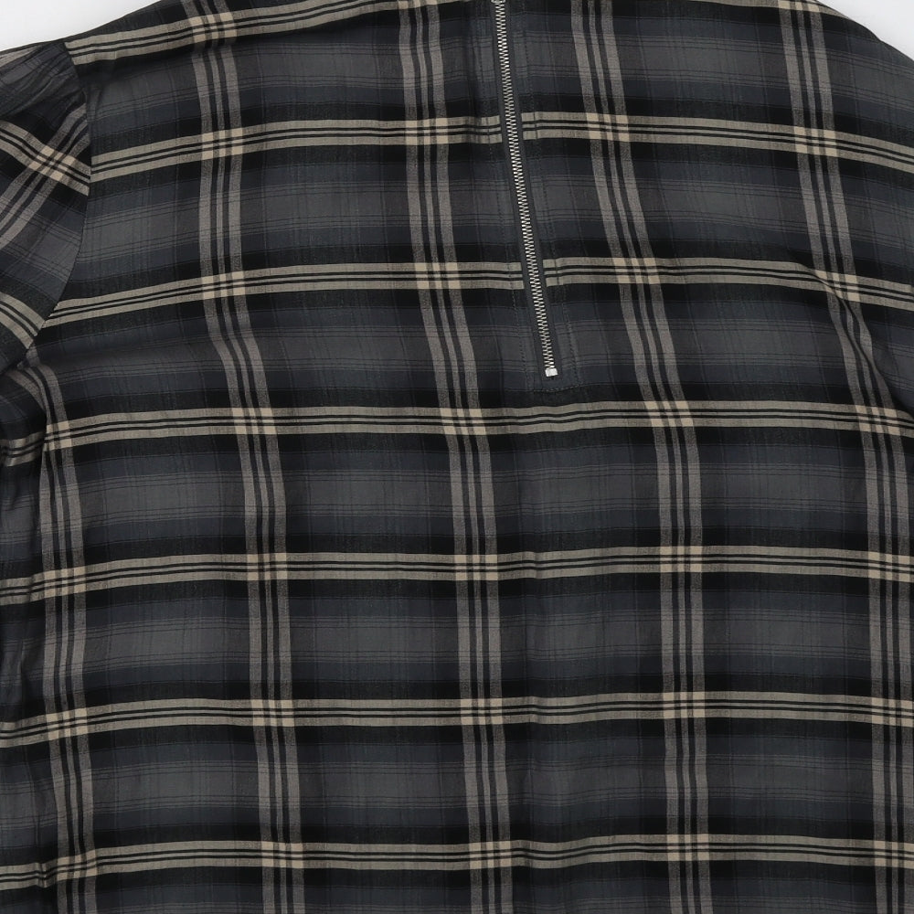 NEXT Womens Grey Check  Basic Blouse Size 18