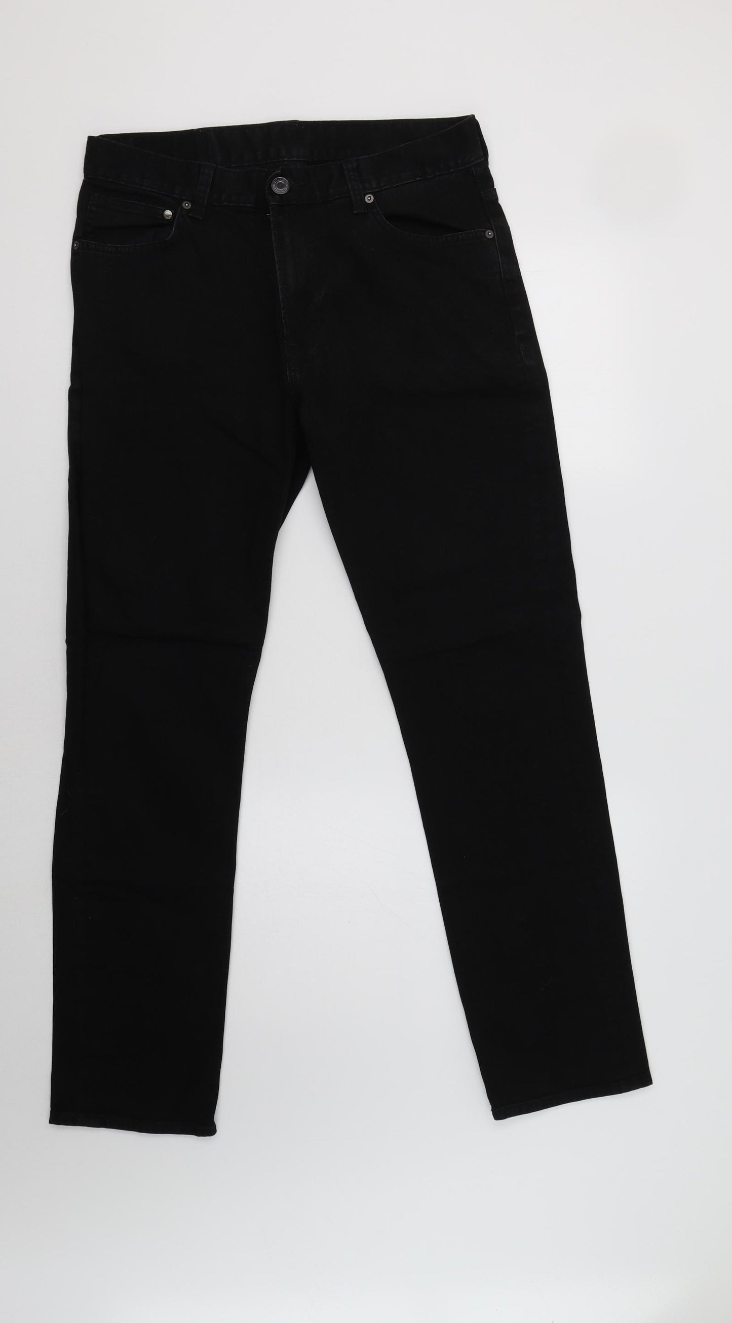 H&M Mens Black   Straight Jeans Size 34 L31 in