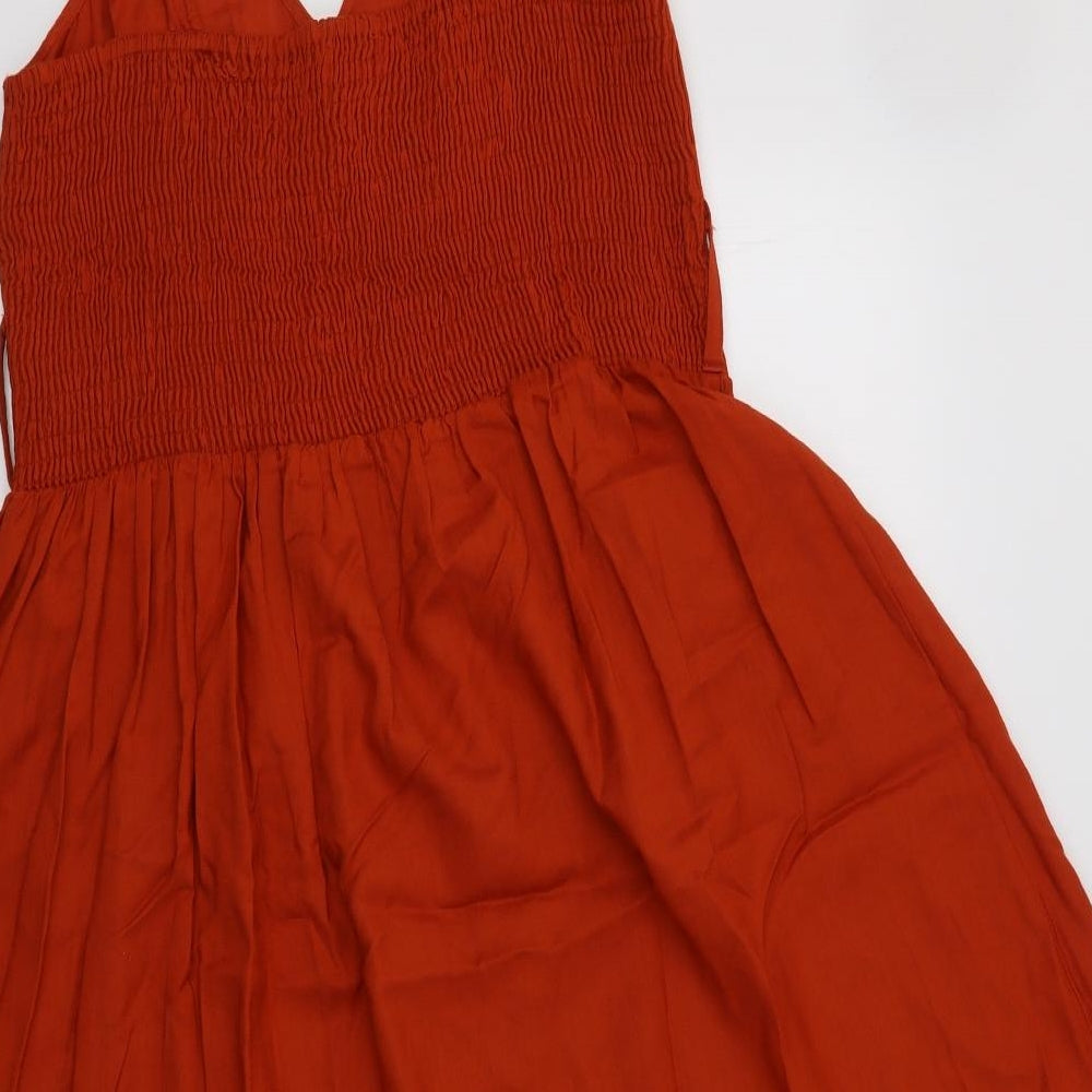 Monsoon Womens Orange Floral  Fit & Flare  Size 16