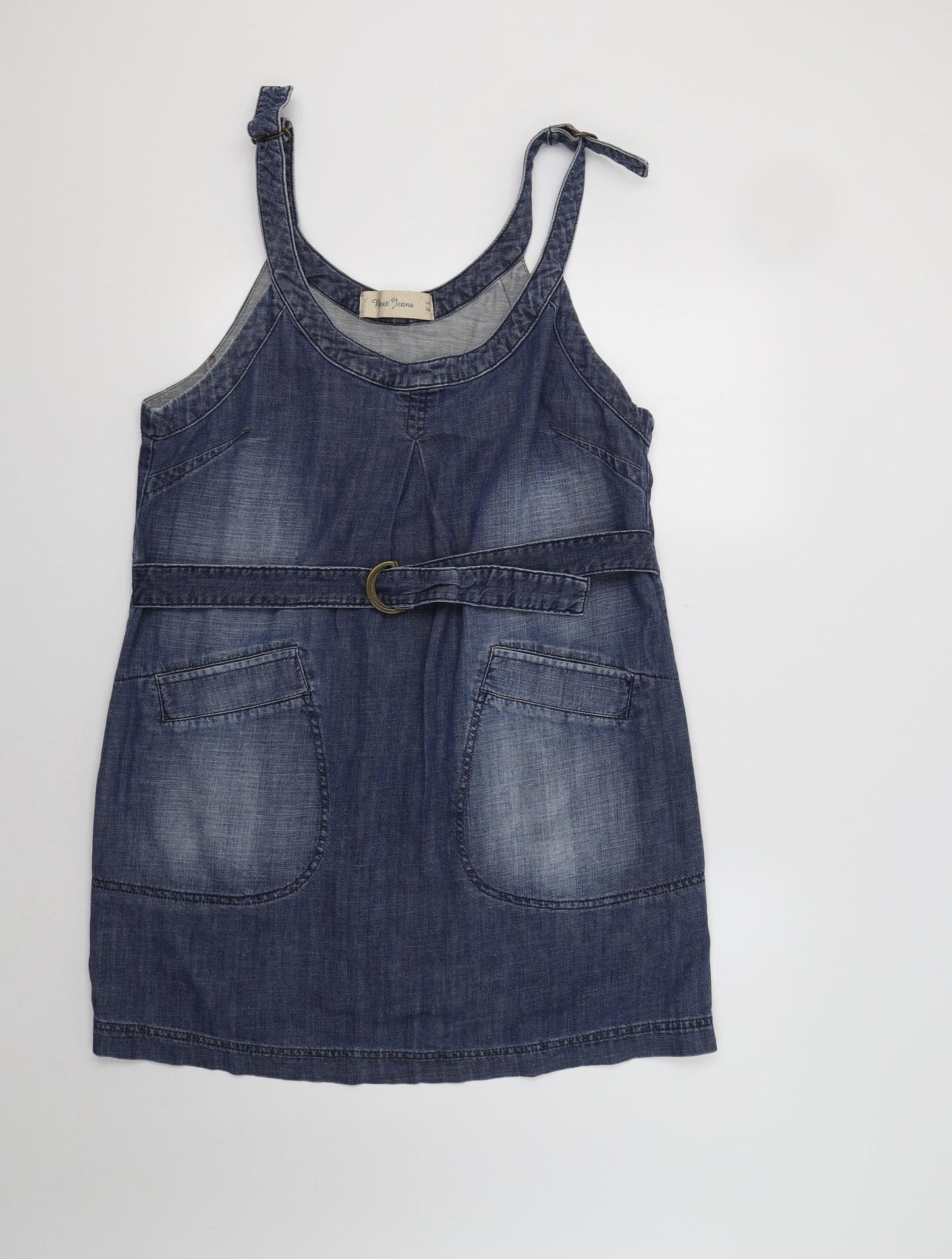 NEXT Womens Blue  Denim Pinafore/Dungaree Dress  Size 14