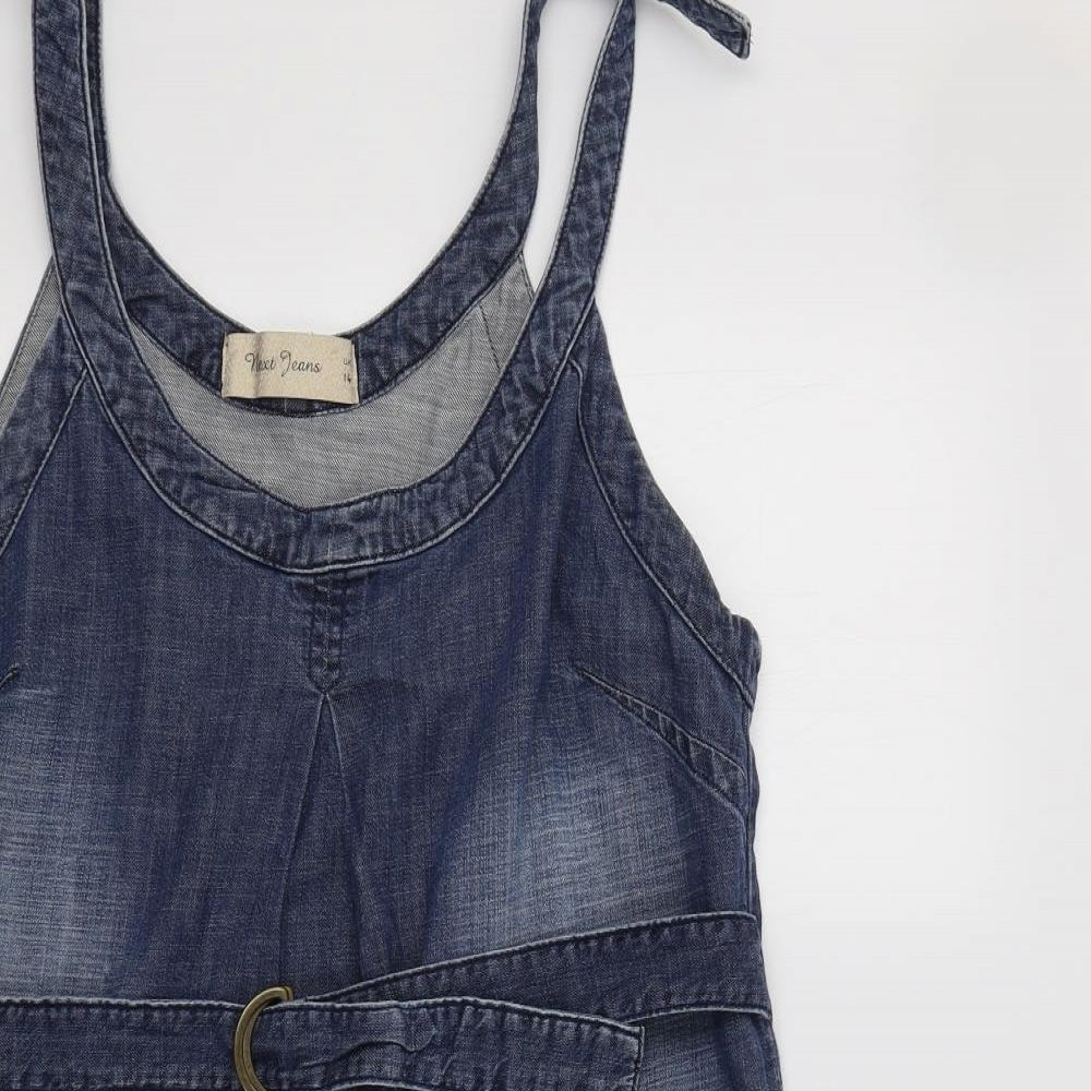NEXT Womens Blue  Denim Pinafore/Dungaree Dress  Size 14
