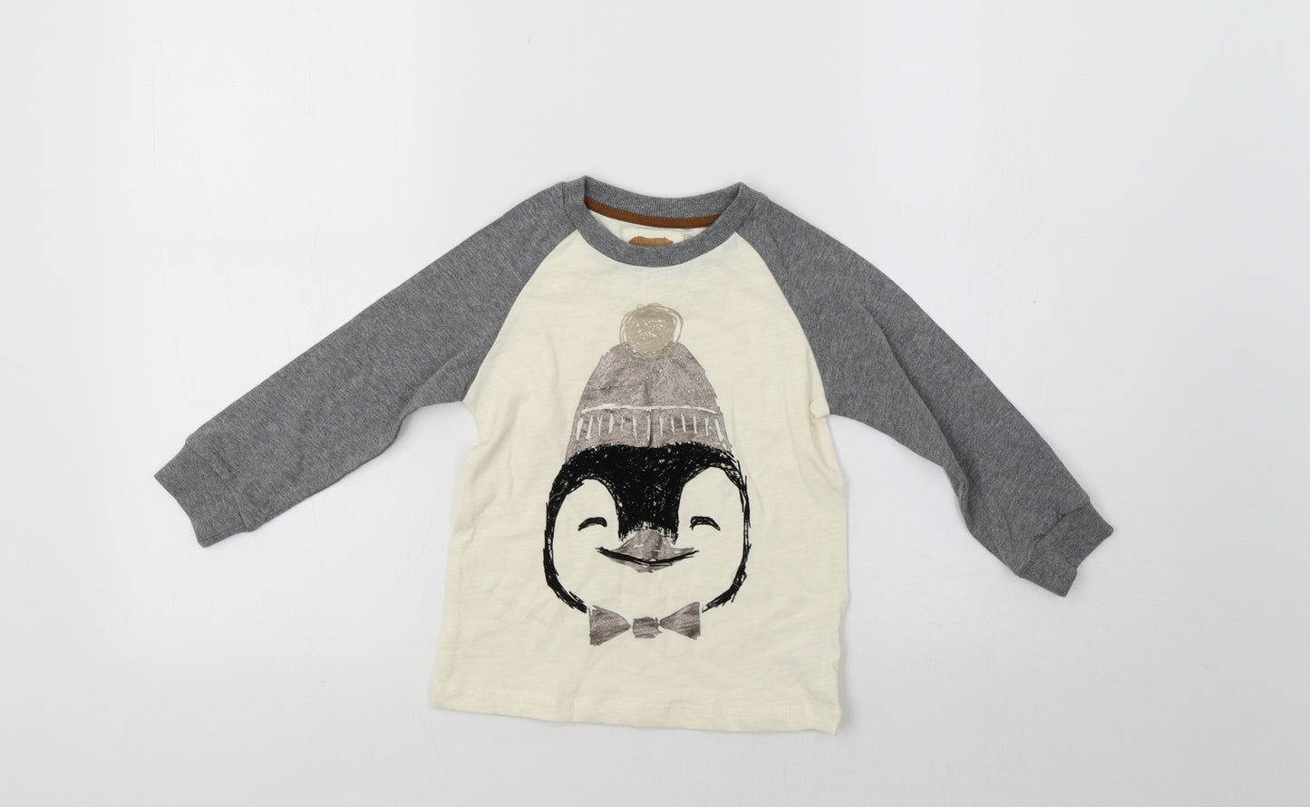 TU Girls Ivory Colourblock  Basic T-Shirt Size 2 Years  - Penguin