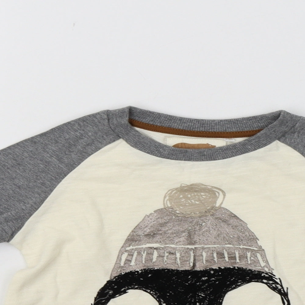 TU Girls Ivory Colourblock  Basic T-Shirt Size 2 Years  - Penguin