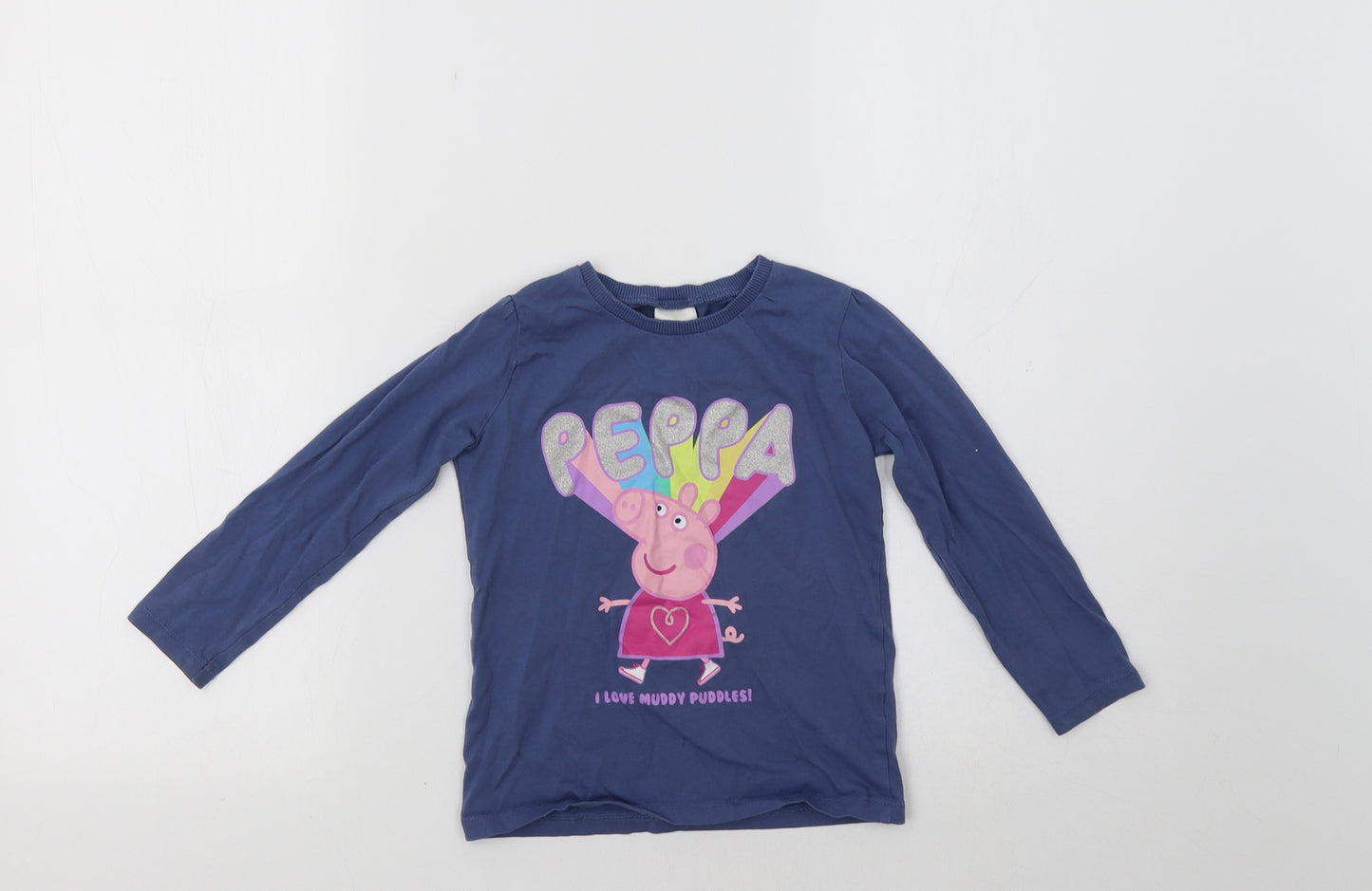 George Girls Blue   Basic T-Shirt Size 3-4 Years  - Peppa Pig