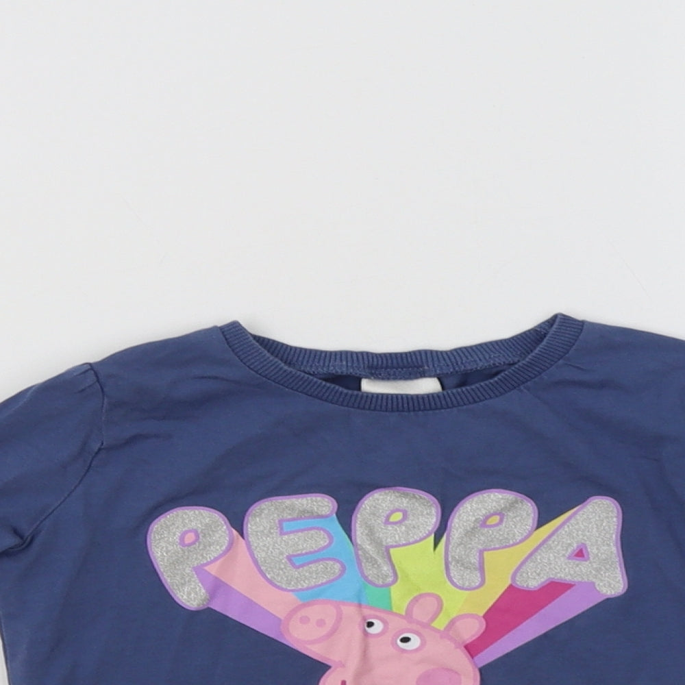 George Girls Blue   Basic T-Shirt Size 3-4 Years  - Peppa Pig