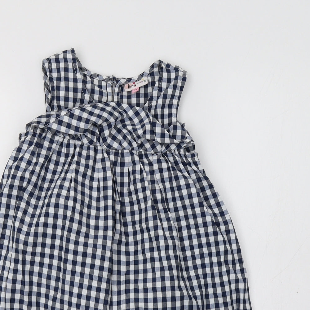 hullabaloo Girls Blue Check  A-Line  Size 7-8 Years