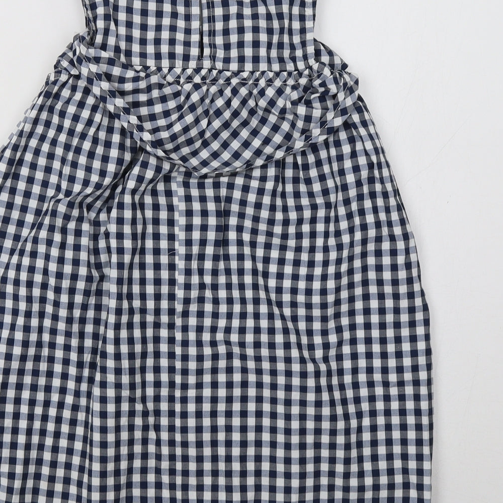 hullabaloo Girls Blue Check  A-Line  Size 7-8 Years