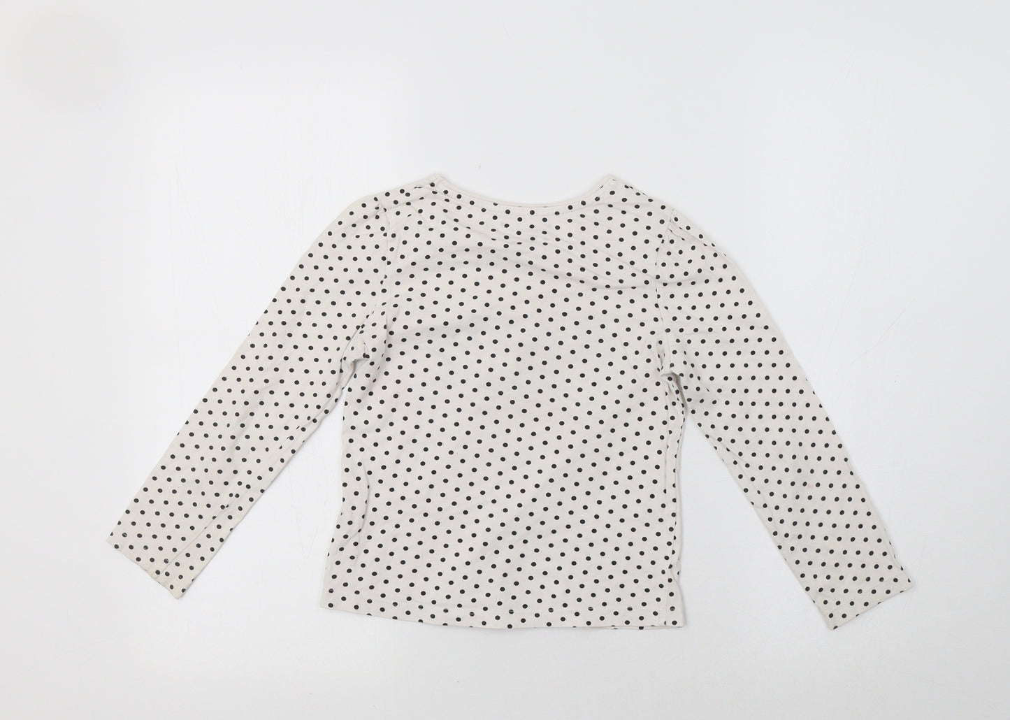 Primark Girls White Polka Dot  Basic T-Shirt Size 7-8 Years