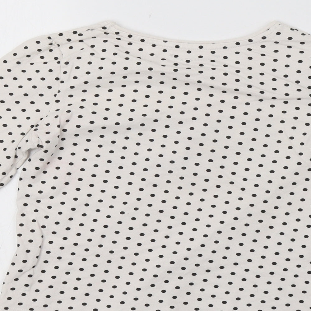 Primark Girls White Polka Dot  Basic T-Shirt Size 7-8 Years